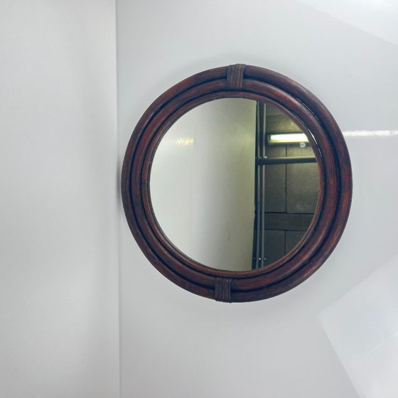 Image 1 of Round rattan mirror, 1970