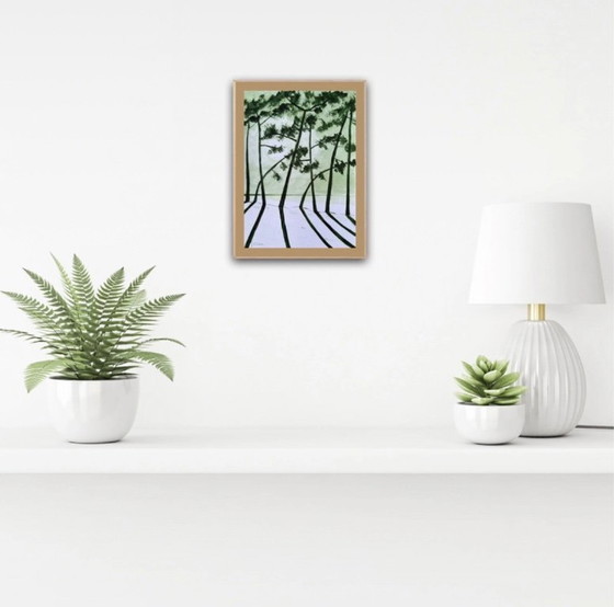 Image 1 of Encre vert olive sur papier blanc 250g.  30x21cm