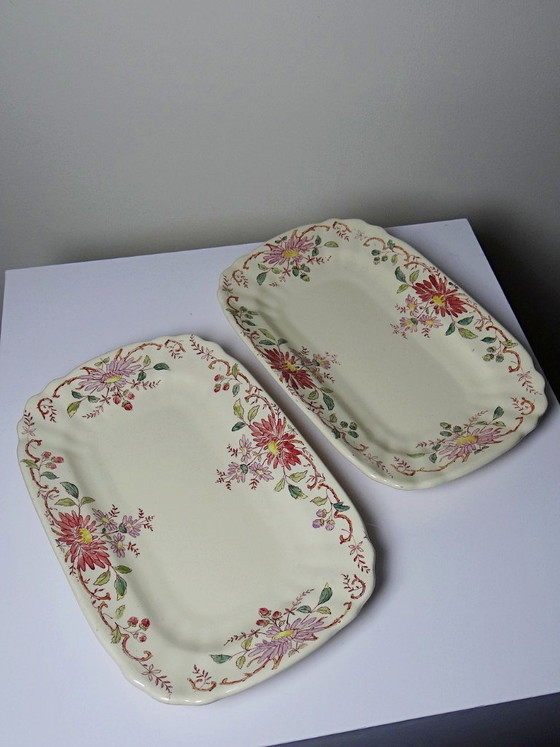 2 antieke Longchamp Daisy schalen, polychroom aardewerk. – Servies, Ceramic, Vintage (photo 5 of 10)