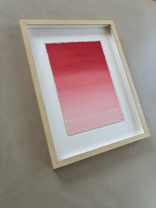Kunstwerk Lac Rose | | Acryl auf Baumwollpapier gerahmt 32x42 cm