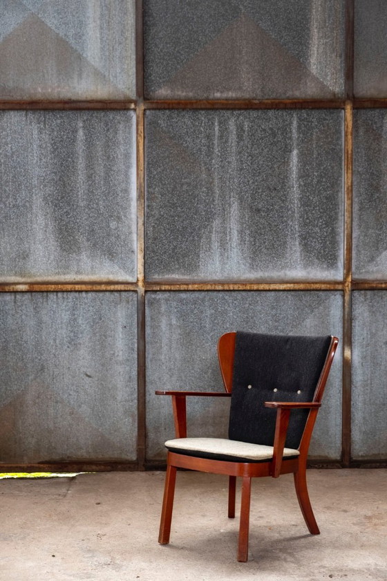 Image 1 of Poltrona Canada Lounge di Christian E. Hansen, prodotta da Fritz Hansen, 1944, Danimarca.