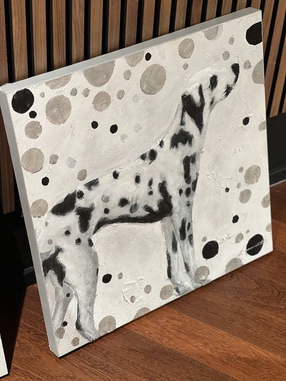 Image 1 of Set van 2 schilderijen hond MondiArt