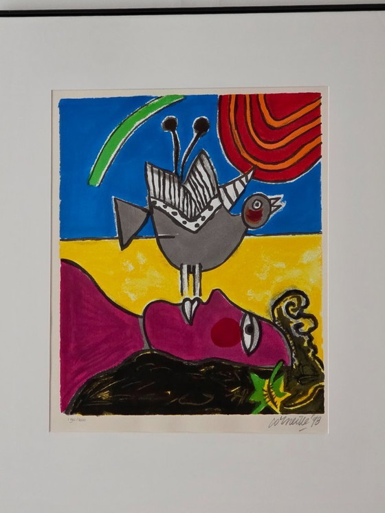 Image 1 of Corneille - La donna e l'uccello - Firmato a mano - 1998