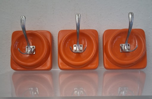 3 x Space Age Coat Hook 1970s Vintage
