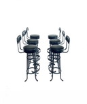 6x Tabouret de bar vintage en fer forgé '60