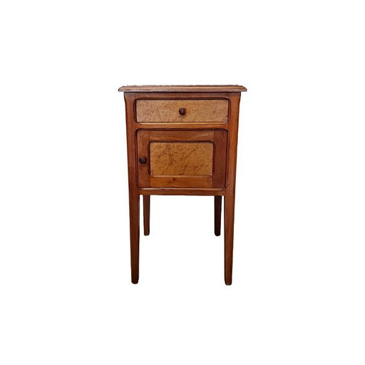 Antiek Frans nachtkastje met marmer blad, begin 1900