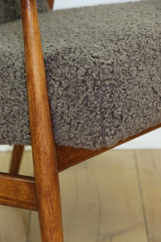 Image 1 of Armchair 'Lis', 1970s brown chocolate brown boucle design by Henryk Lis - 2 pieces available