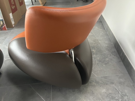 Image 1 of Leolux Pallone chairs – Orange/Brown