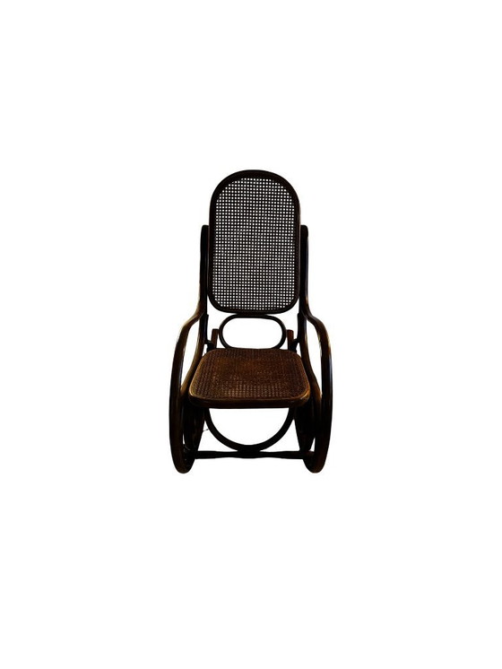 Image 1 of Sedia a dondolo in legno vintage | stile Thonet