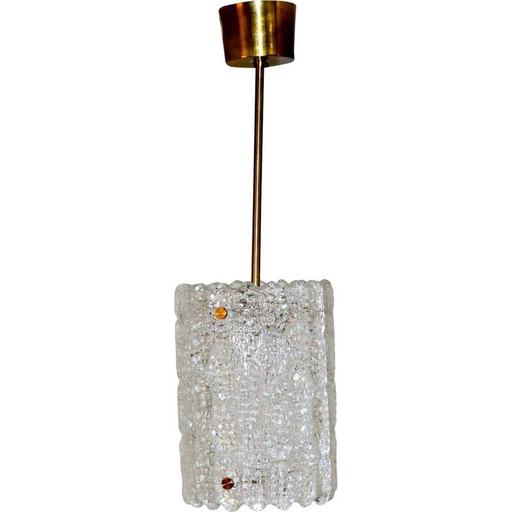 Vintage kristallen hanglamp van Carl Fagerlund voor Orrefors, Zweden 1950