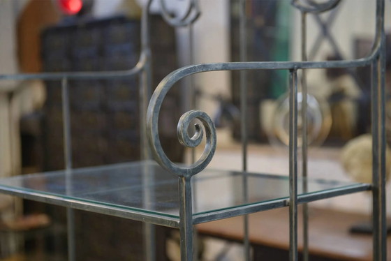 Scaffali a muro in ferro battuto anni '50 – polished steel, Vintage (photo 5 of 11)