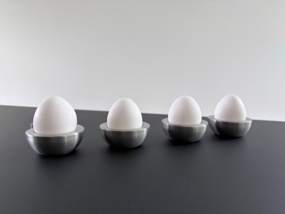 Lot de 4 coquetiers en acier inoxydable – design minimaliste – Vaisselle, rvs (photo 8 of 12)
