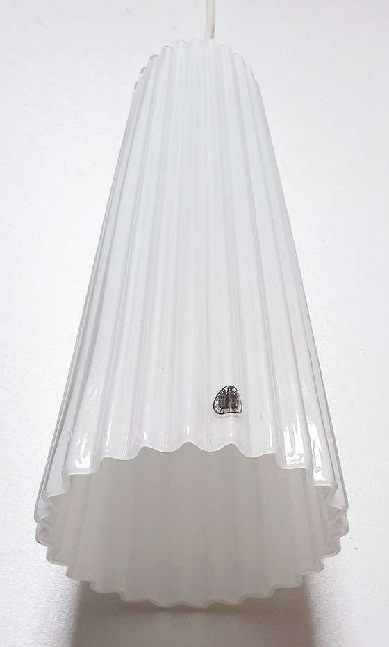 Image 1 of 2x Lamp - TYP T0712 - Opaline glas plissé - Ikea / 365+ Lunta 11