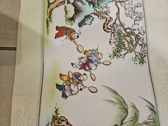 Unique Chinese paper roll Folk Art Tianjin, Wall decoration, Multi Color (photo 7 of 11)