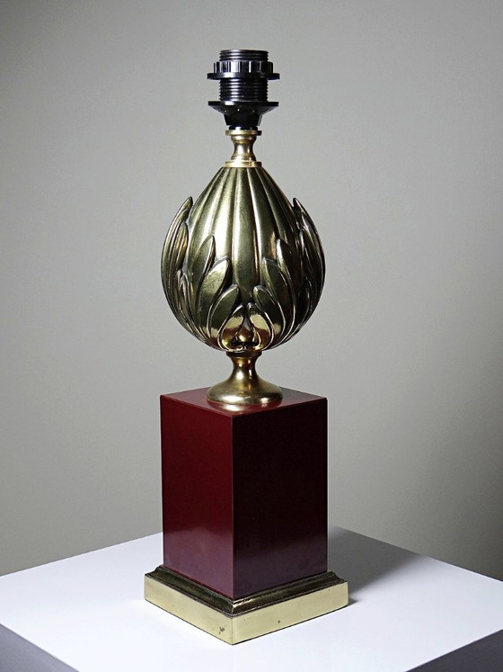 Large Vintage Le Dauphin Vérone Brass Table Lamp, 1970s (photo 5 of 15)