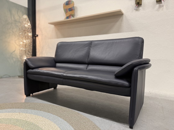 Image 1 of Leolux Catalpa Sofa, 2,5-Sitzer, Senso-Leder, Dunkelblau
