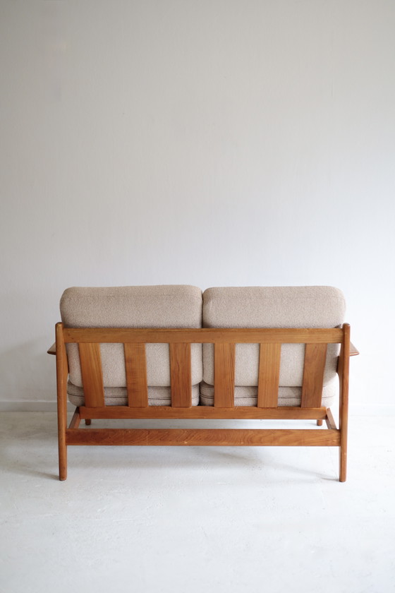 Divano vintage a 2 posti, Arne Wahl Iversen, anni '50/'60, rivestito di nuovo. – Divani 2 posti, Wood, Textile (photo 5 of 7)