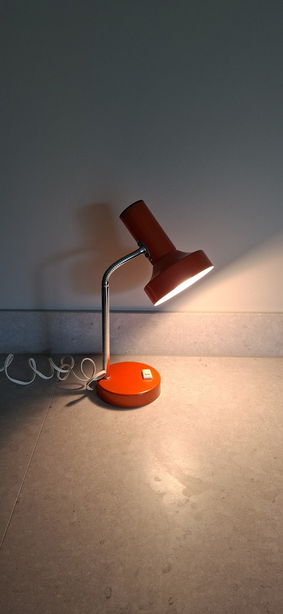 Vintage Massive Desk Lamp 1970s – Orange Space Age – Table lamps, Metal (photo 2 of 10)