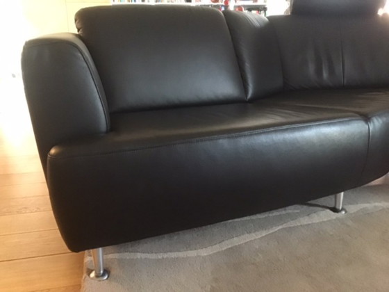 Image 1 of Divertido sofá de cuero negro de FM Muster