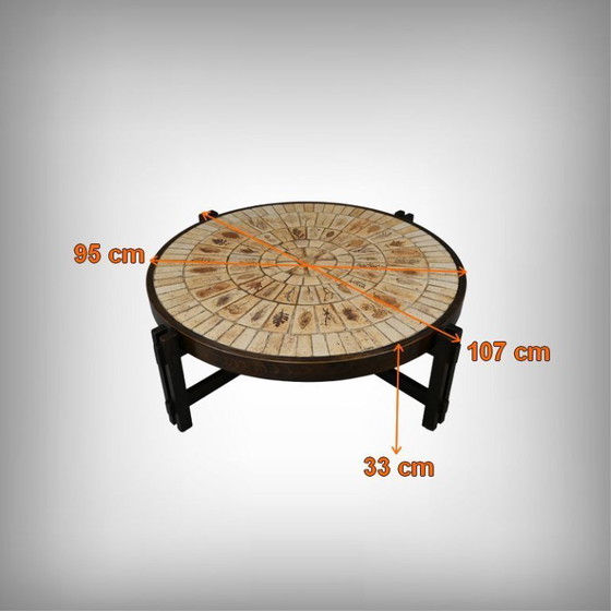 Image 1 of Coffee table signed R. Capron, Les Herbiers Collection, Vallauris – 1960