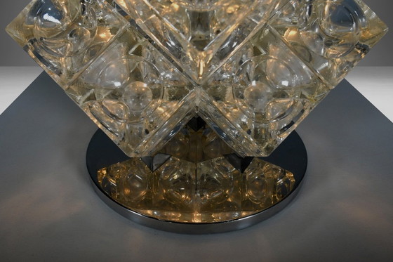 Image 1 of Albano Poli 'Eclisse' tafellamp van Poliarte, glas en chroom, Italië 1968