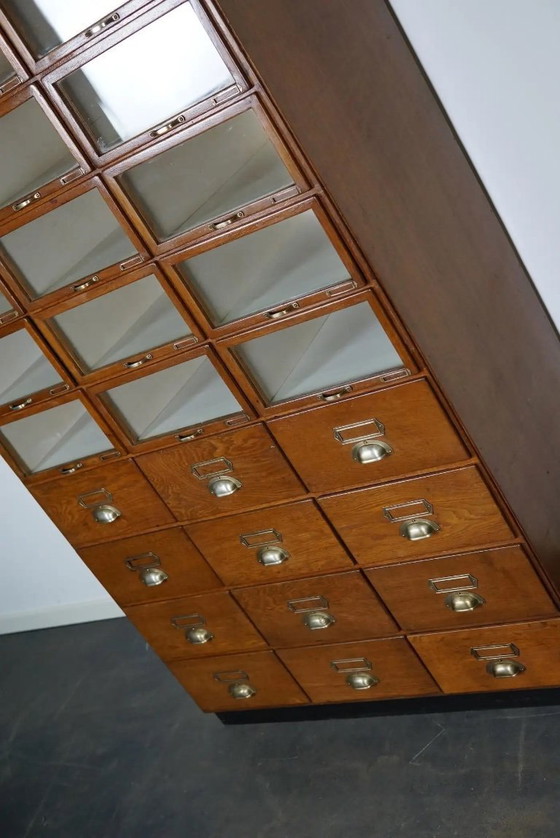 Image 1 of Large Vintage Dutch Oak Haberdashery Cabinet, 1930s