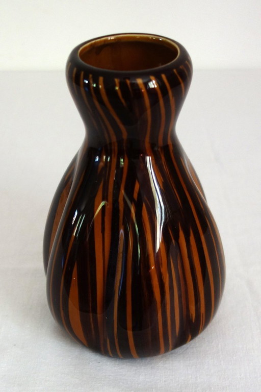 Vase Domino Sarreguemines 50er/60er Jahre