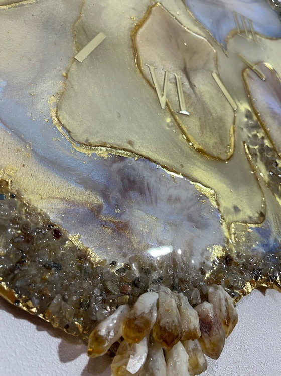 Image 1 of Horloge murale de luxe en résine époxy