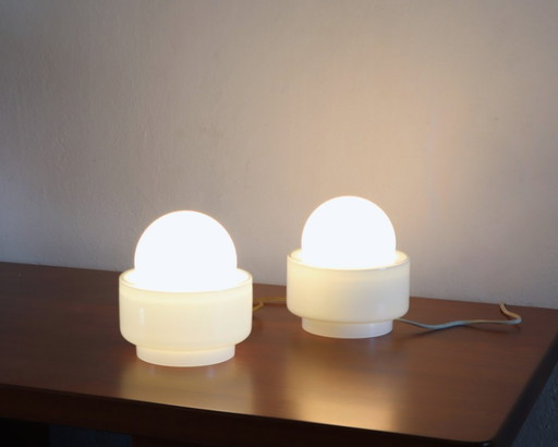 Paire de lampes de table en verre de Murano VISTOSI années 1960
