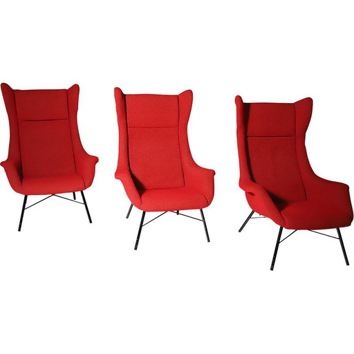 Sillones orejeros vintage de Navrátil y Sépová, Checoslovaquia 1960