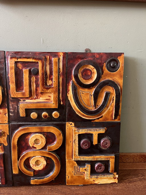 Vintage Brutalist Tegeltableau