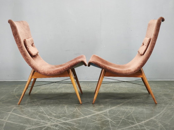 Image 1 of Coppia di poltrone lounge Shell di Miroslav Navrátil, Cecoslovacchia, anni '60.