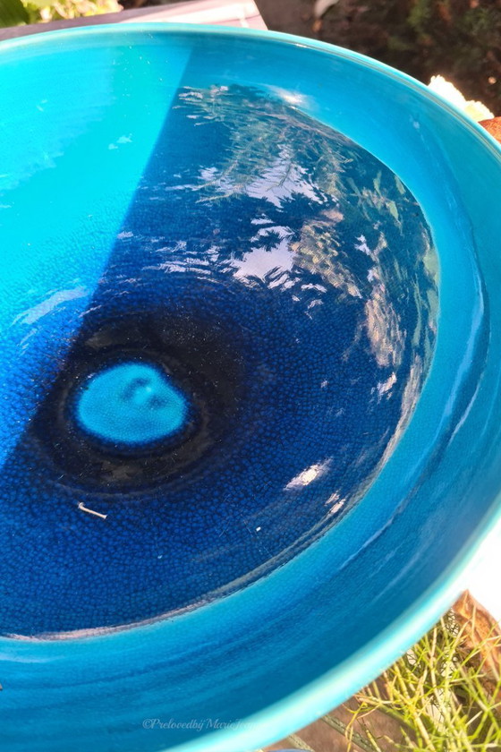 Image 1 of 1x Carl-Harry Stalhåne per Rörstrand, bellissima ciotola smaltata all'uovo blu