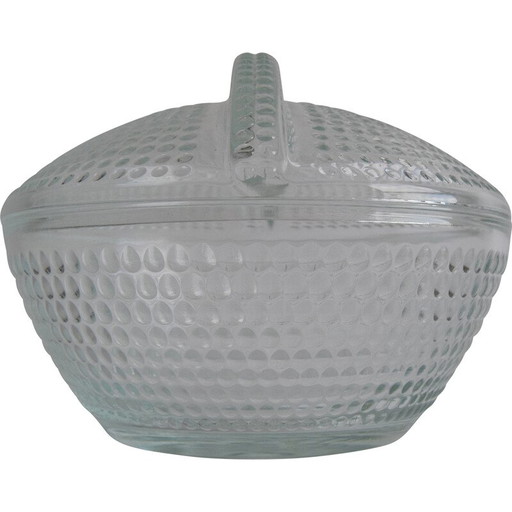 Bombonera de cristal vintage de Adolf Matura para la fábrica de vidrio Libochovice, década de 1970