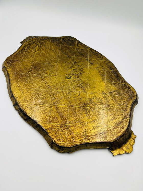 Grande vassoio fiorentino barocco in legno dorato, Accessori da tavola, Klassiek (foto 15 di 15)