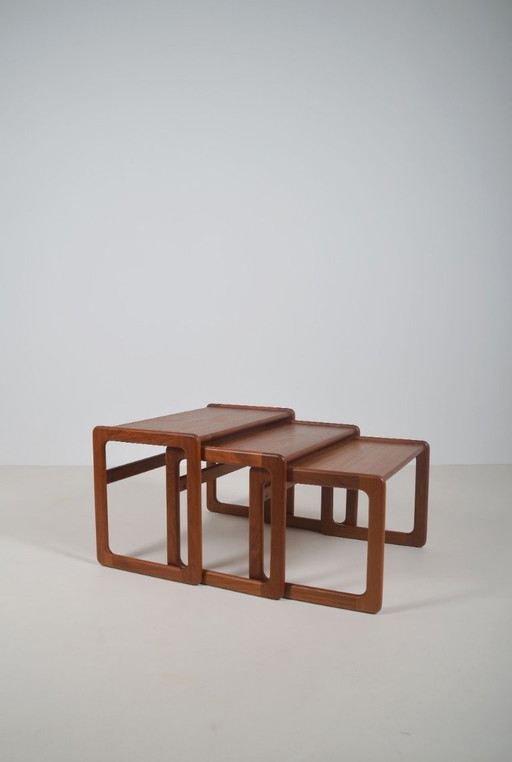 Dänisches Satztischset aus Teakholz, 1960er Jahre