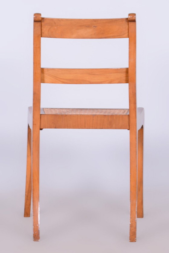 Silla Biedermeier restaurada, de madera de cerezo y ratán, de estilo polaco, Austria, década de 1830. (photo 3 of 11)