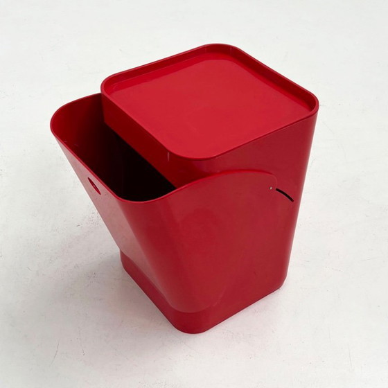 Image 1 of Red Laundry Bin by Anna Castelli for Kartell, 1970s