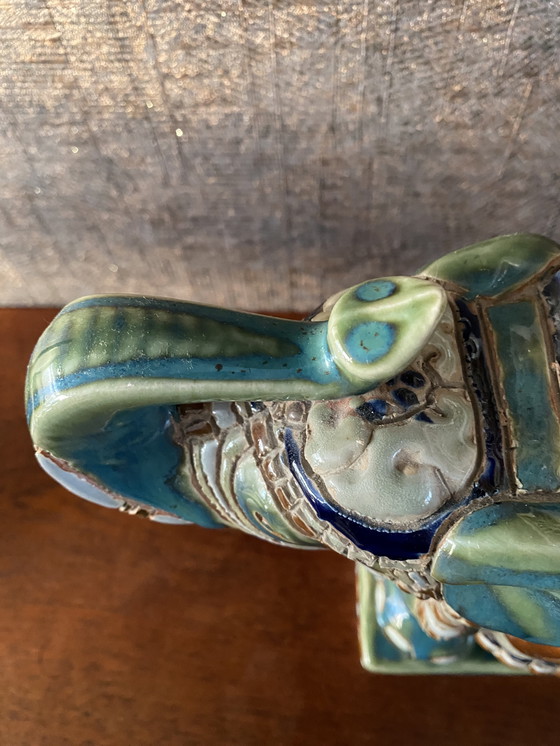 Image 1 of Vintage ceramic elephant plant table