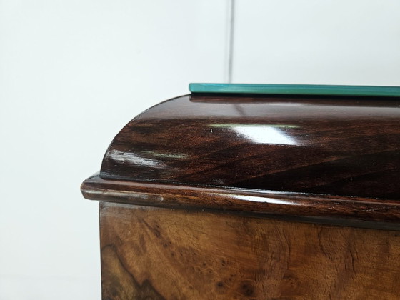 1940s Art Decò Milanese Sideboard in Briar Root and Mirror – Wood (photo 32 of 33)