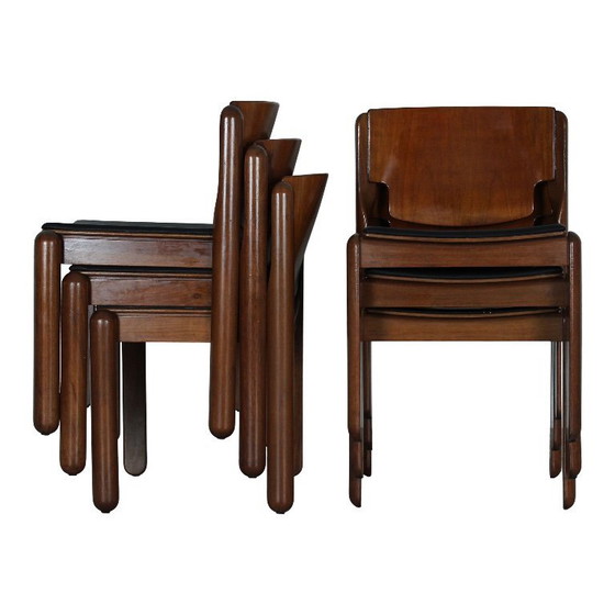 Image 1 of 6 chaises empilables modèle 122 par Vico Magistretti pour Cassina, Italie, années 1960