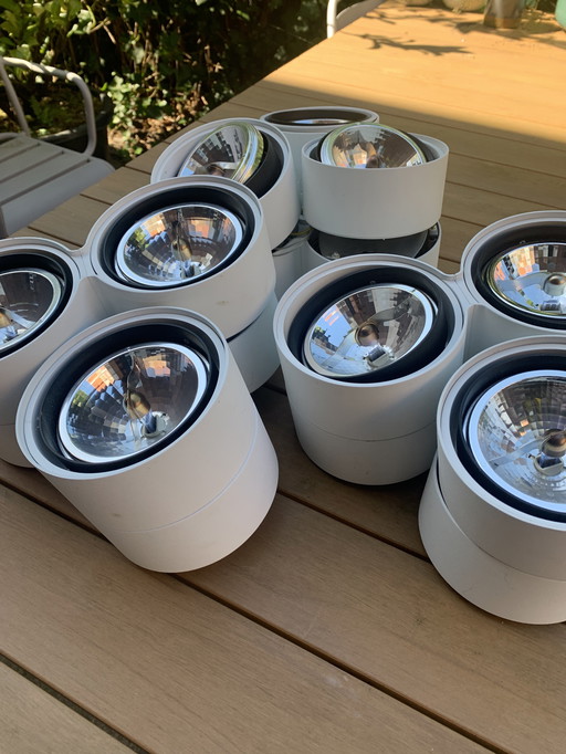3x Delta Light Link 311 surface mounted spotlight (3x3 halogen) (design, white)