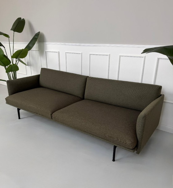 Image 1 of Muuto Outline Sofa 3 Seater Green Fabric Designer Couch