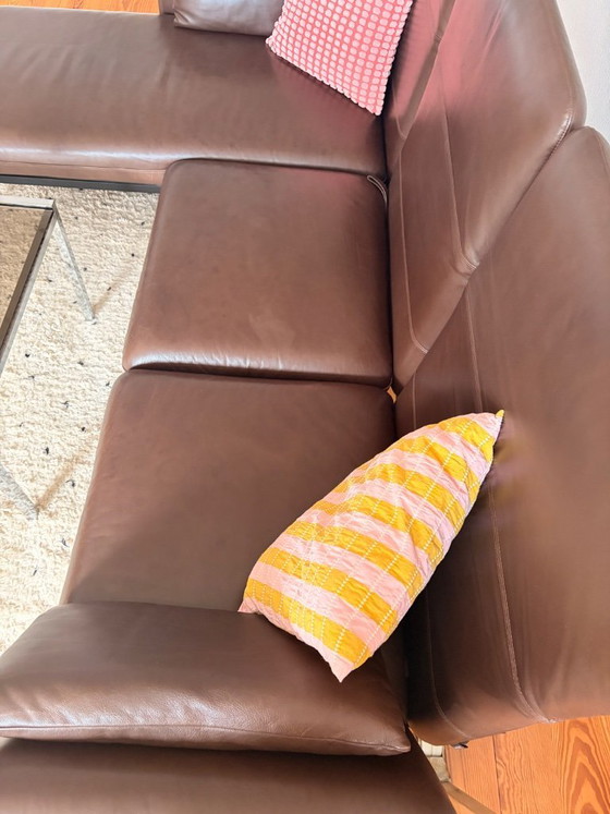 Image 1 of Brühl Roro Medium 3-Seater Leather Pearl Dark-Brown