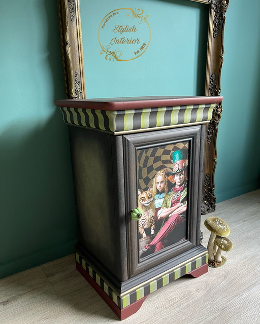 Nightstand dark Alice in Wonderland