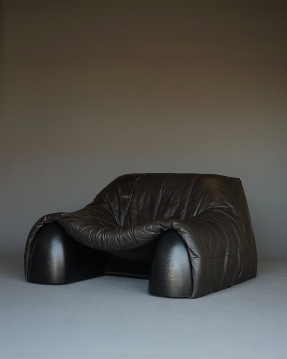 Image 1 of Amak Lounge Chair aus braunem Leder von Annie Hieronimus für Cinna, 1980er Jahre