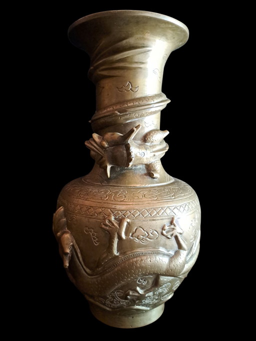 Chinese brass vase