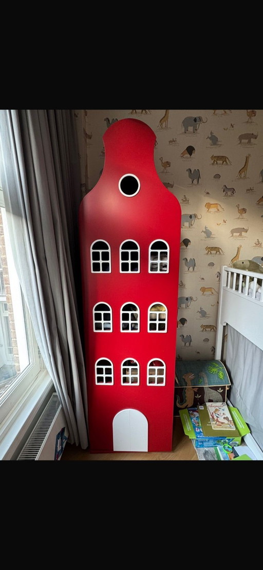 house-style wardrobe children's room red wardrobe