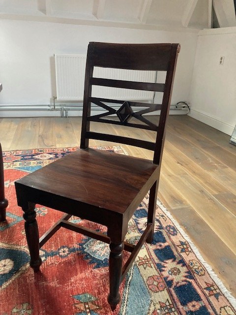 Table de salle à manger avec 8 chaises, en bois de rose