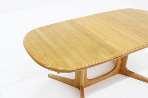 Vintage Deense Ovalen Uitschuifbare Eettafel Tafel Massief Hout